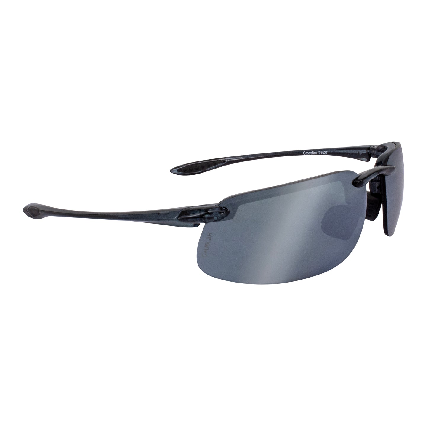 ES4 Premium Safety Eyewear - Crystal Black Frame - Polarized Silver Mirror Lens