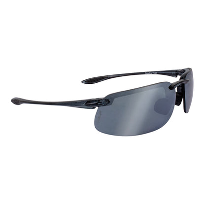 ES4 Premium Safety Eyewear - Crystal Black Frame - Polarized Silver Mirror Lens