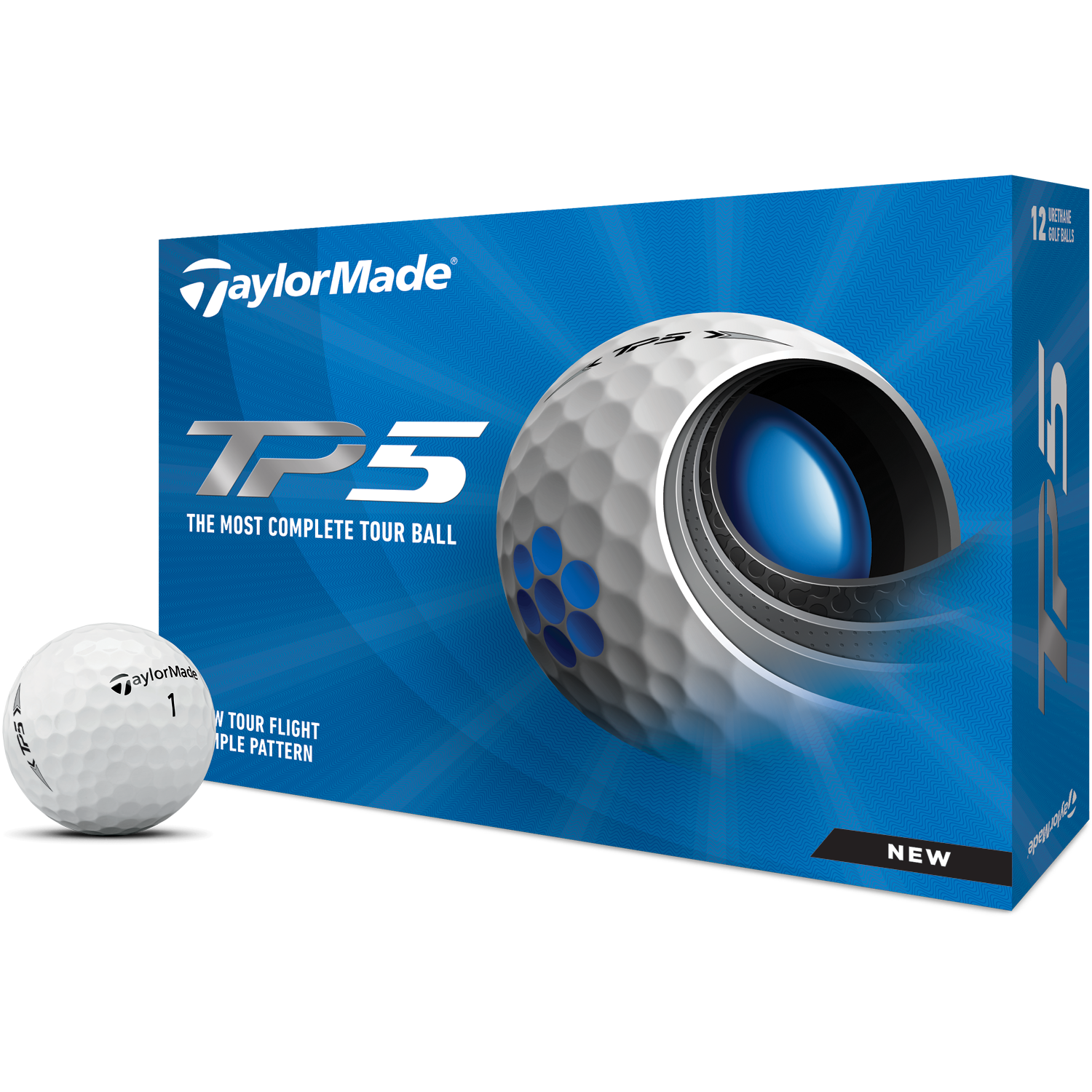White Taylormade Tour Preferred 5 Golf Ball