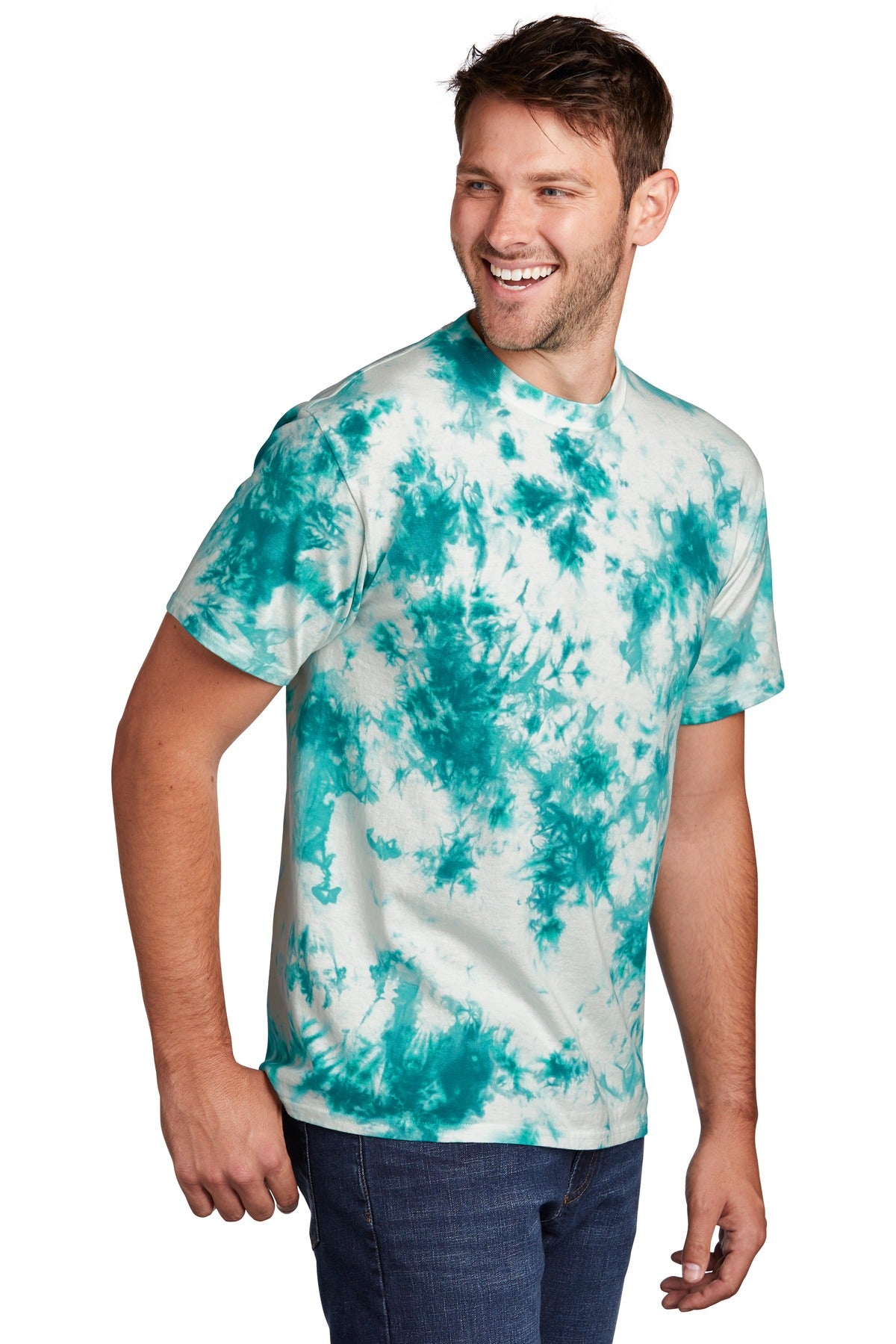 Teal Port & Company Crystal Tie-Dye Tee PC145
