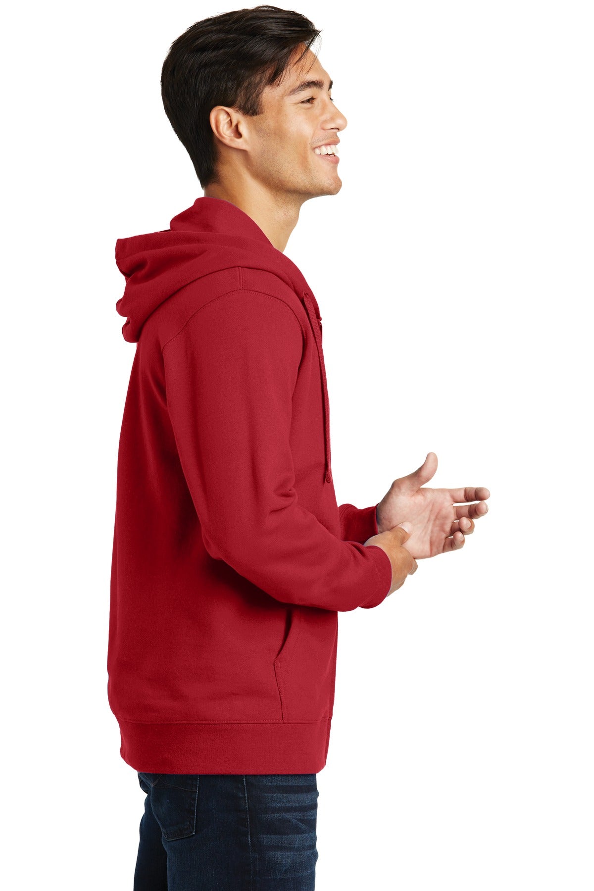Team Cardinal Port & Company Fan Favorite Fleece Full-Zip Hooded Sweatshirt. PC850ZH