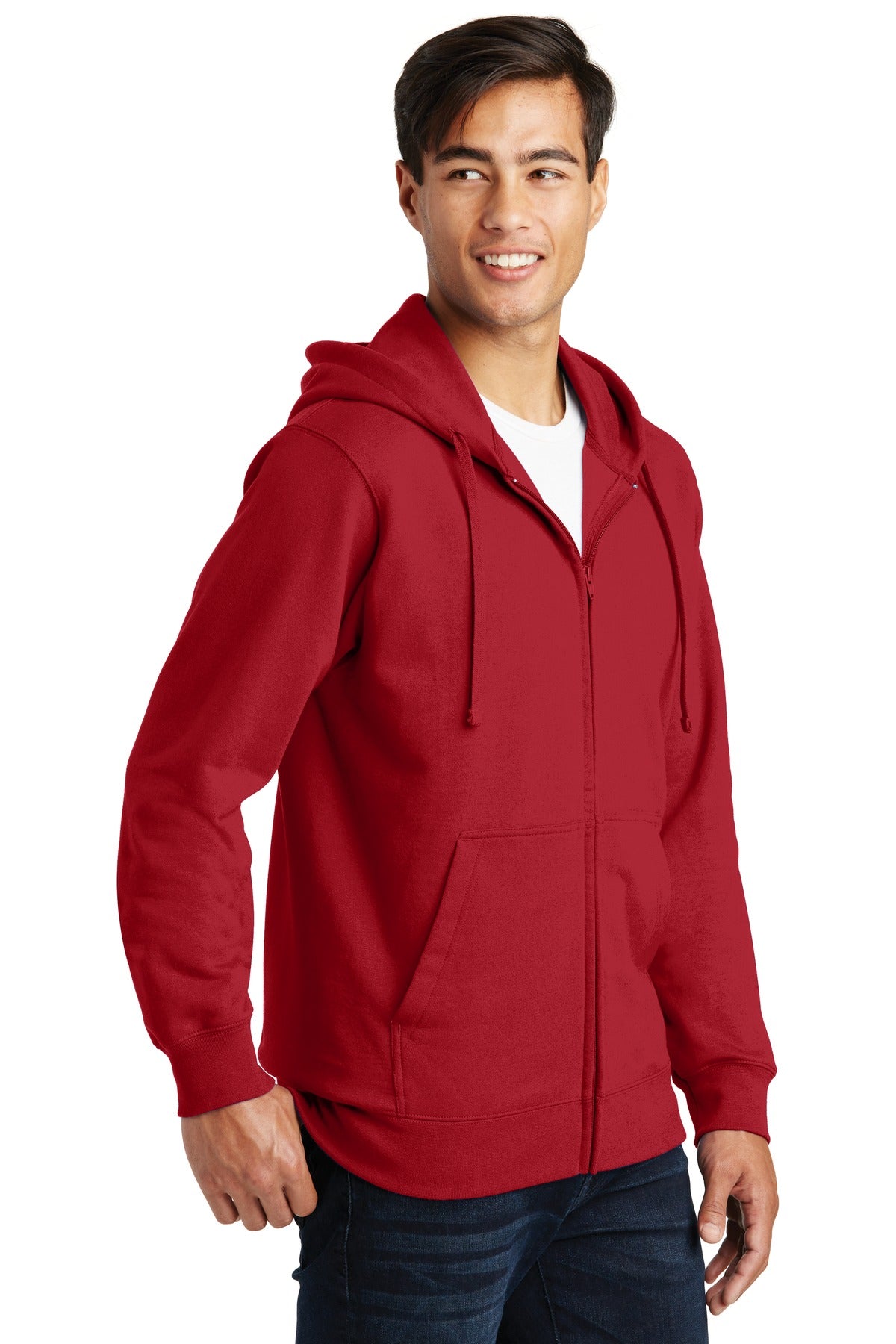 Team Cardinal Port & Company Fan Favorite Fleece Full-Zip Hooded Sweatshirt. PC850ZH