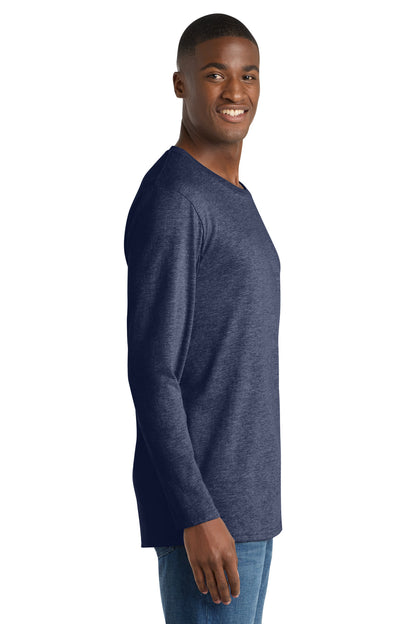 Team Navy Hthr Port & Company Long Sleeve Bouncer Tee PC600LS