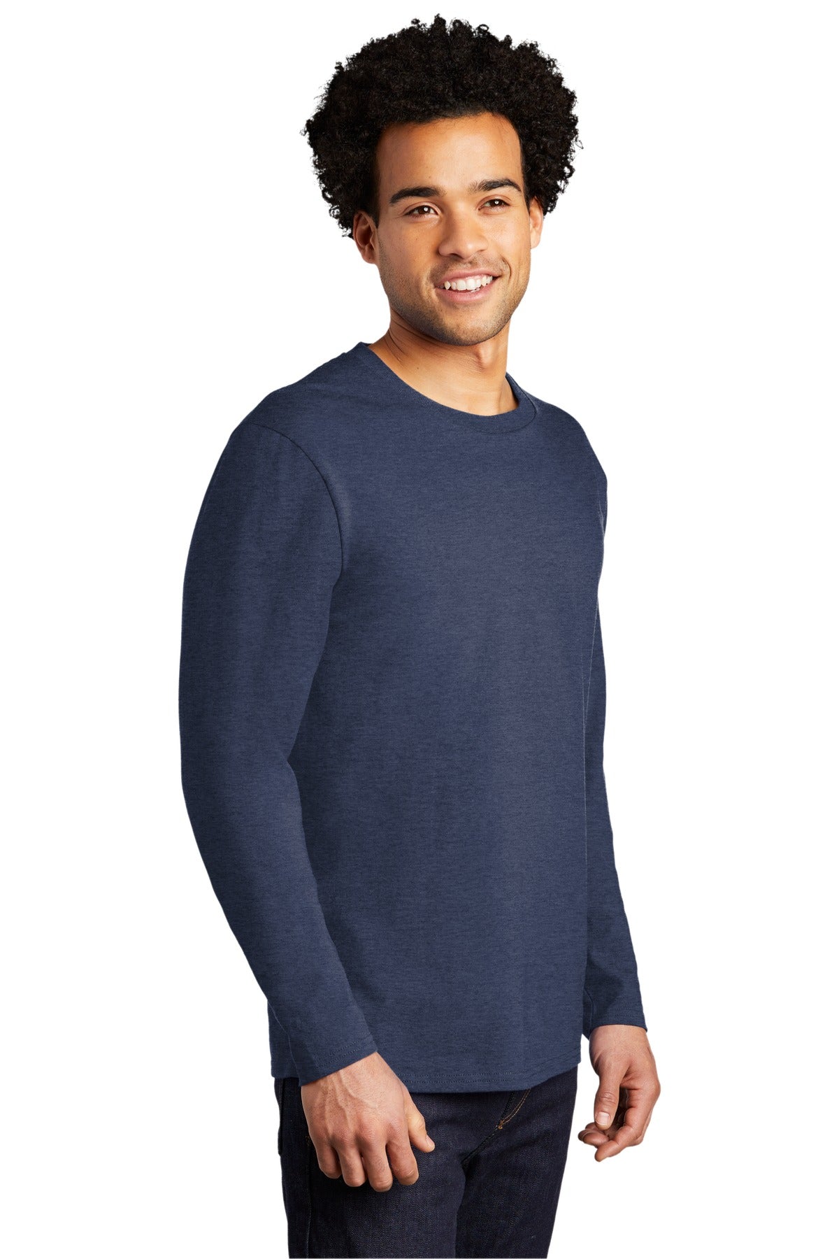 Team Navy Hthr Port & Company Long Sleeve Bouncer Tee PC600LS