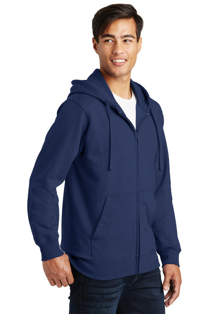 Team Navy Port & Company Fan Favorite Fleece Full-Zip Hooded Sweatshirt. PC850ZH