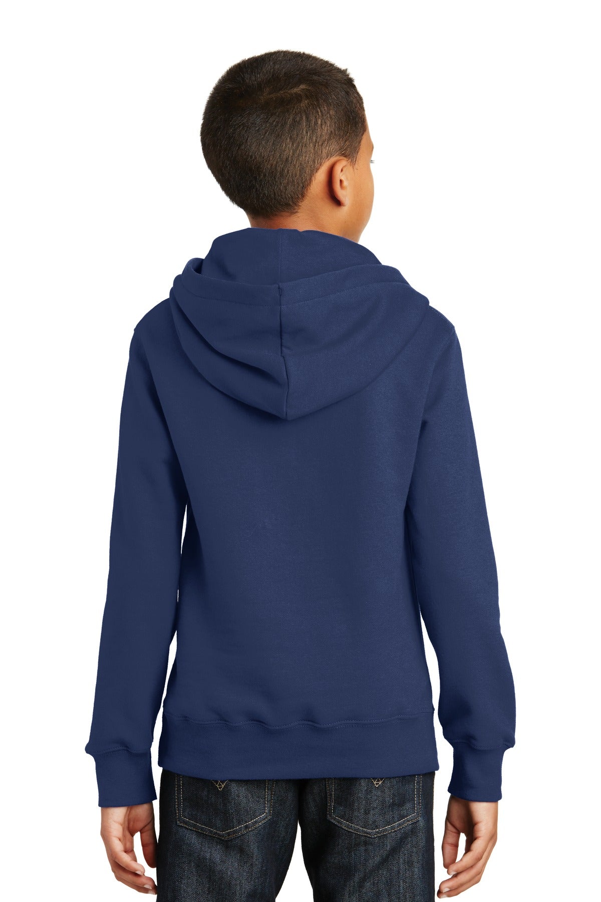 Team Navy Port & Company Youth Fan Favorite Fleece Pullover Hooded Sweatshirt. PC850YH