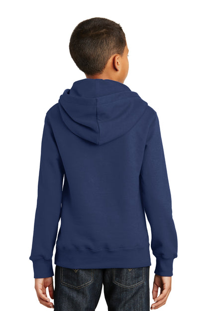 Team Navy Port & Company Youth Fan Favorite Fleece Pullover Hooded Sweatshirt. PC850YH