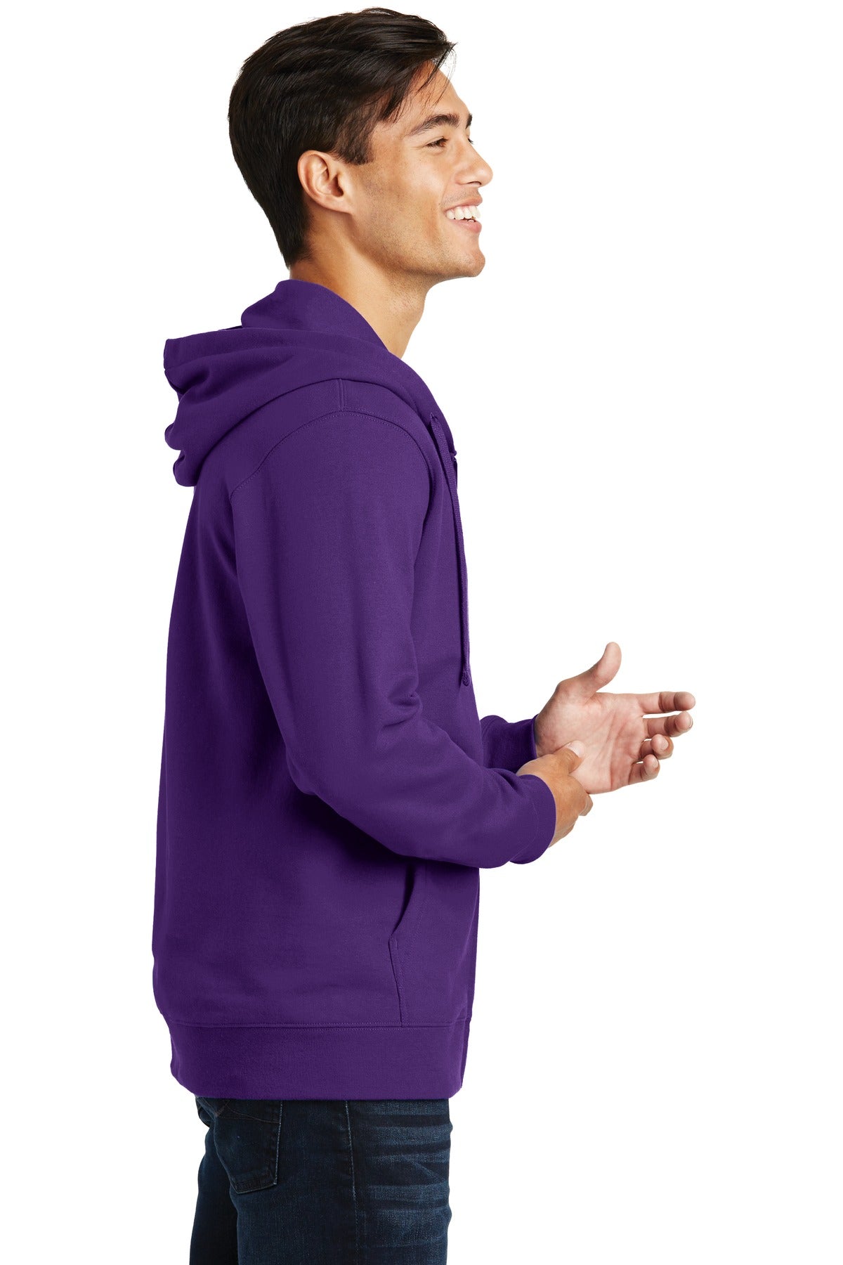 Team Purple Port & Company Fan Favorite Fleece Full-Zip Hooded Sweatshirt. PC850ZH