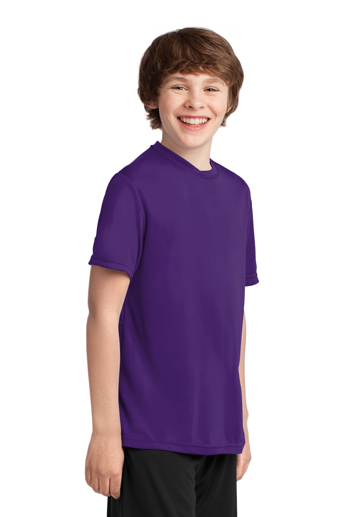 Team Purple Port & Company Youth Performance Tee. PC380Y