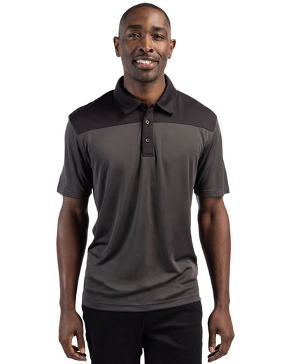 Titan/Black Clique Parma Colorblock Tech Jersey Mens Polo  - S
