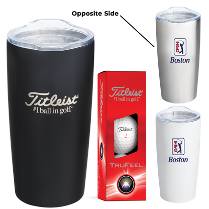 Black Titleist 3-Ball Tumbler with TruFeel Golf Balls