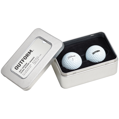 White Titleist Business Card Tin with Pro V1 Golf Balls