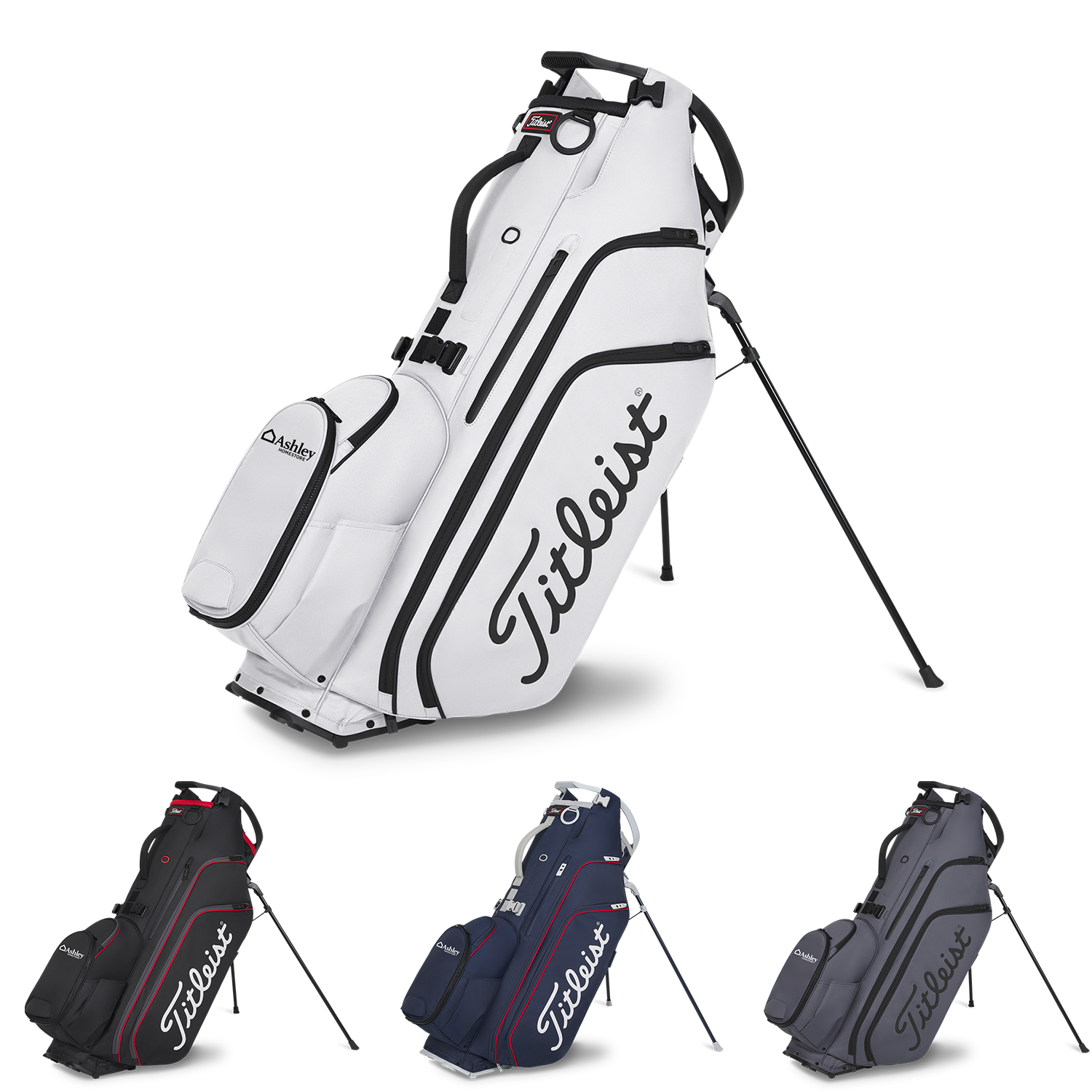 Black Black Red Titleist Hybrid 14 Golf Bag