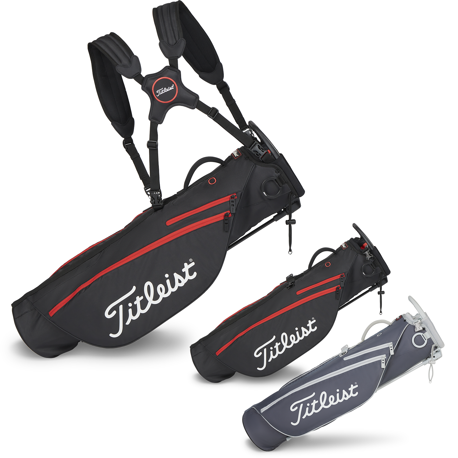 Black Black Red Titleist Premium Carry Golf Bag