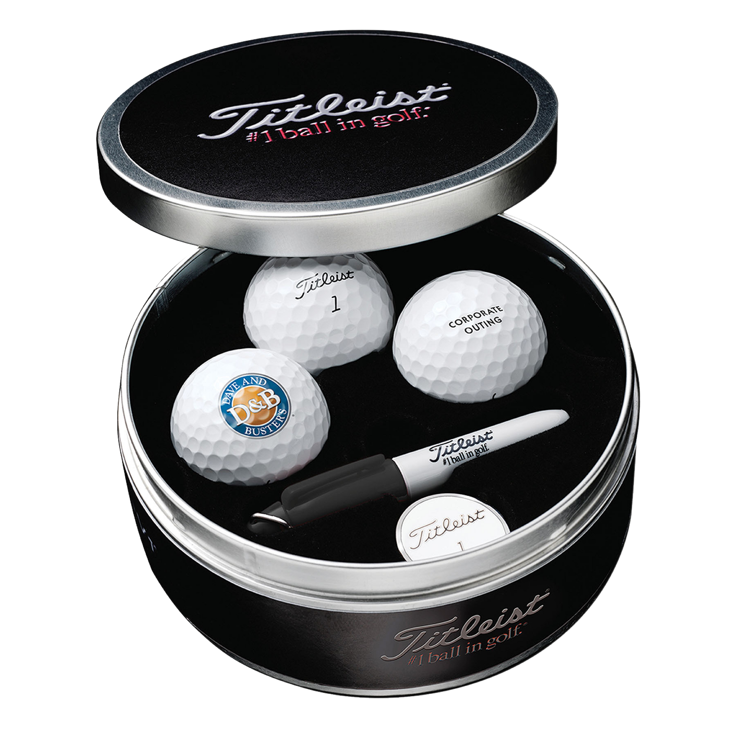 Black Titleist® Pro V1 Golf Ball Tin