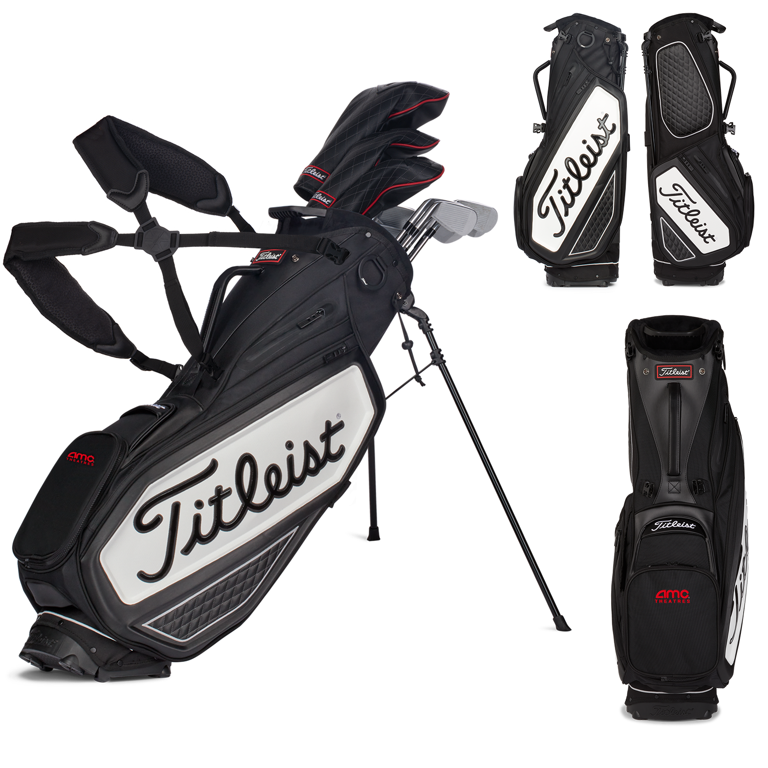 Black White Titleist Tour Premium Stand Golf Bag