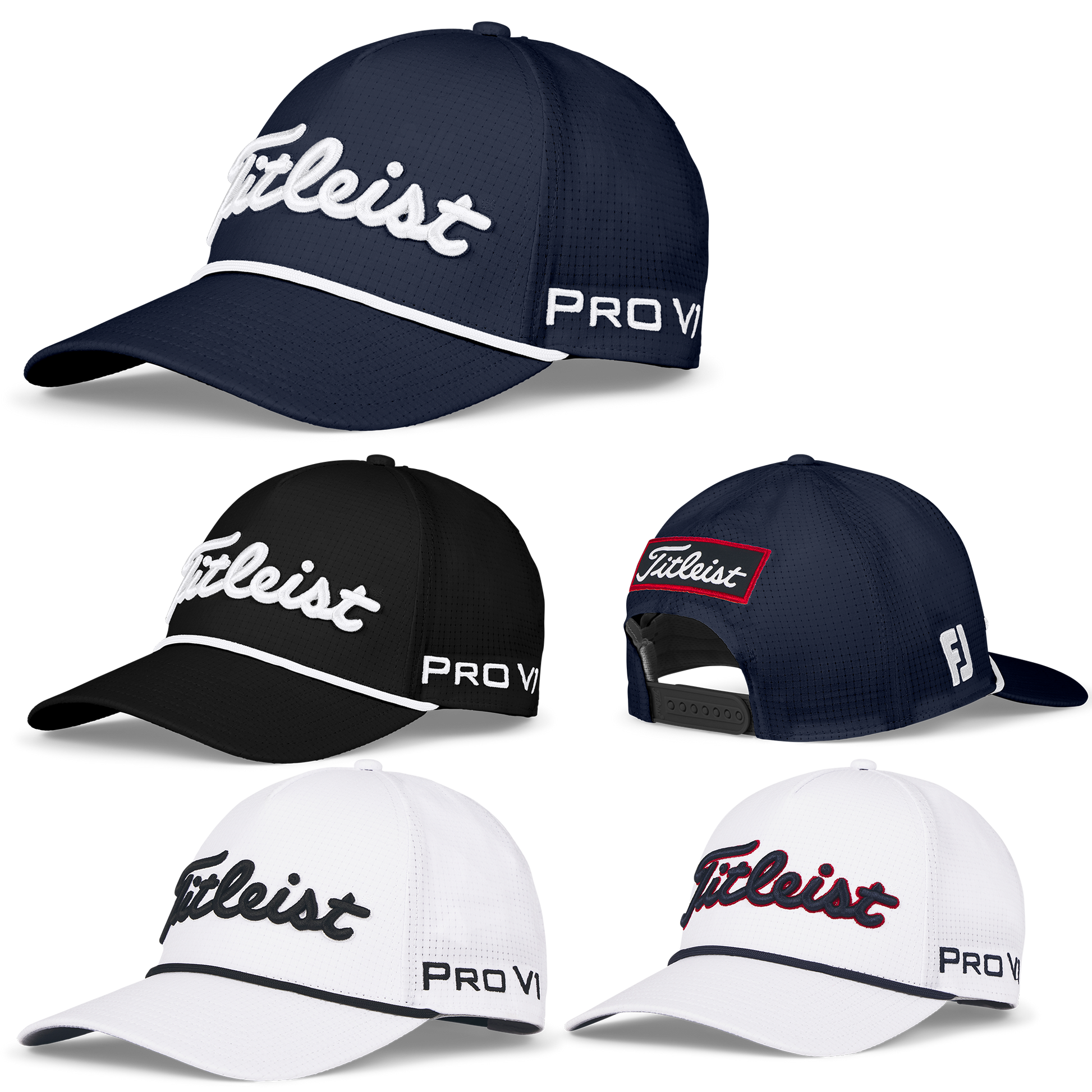 Black White Titleist Tour Rope Hat