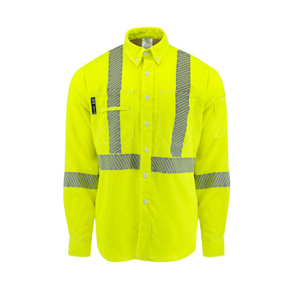 VTS5VSH3 Tecasafe® One 5.7 oz Class 3 Vented FR Shirt - Fluorescent Yellow - Size 2X