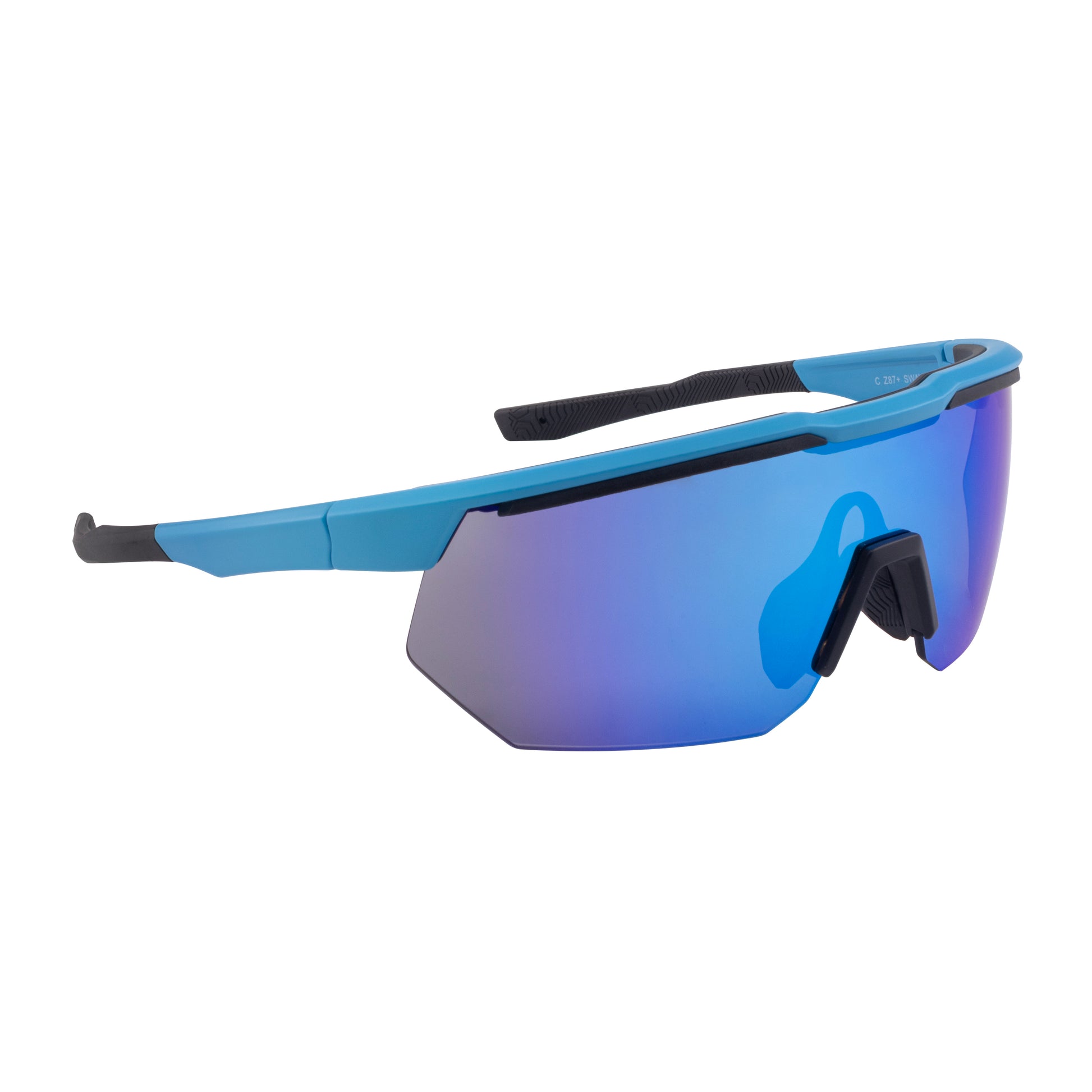 SWAZE™ Safety Eyewear - Matte Blue Frame - Mirror Lens