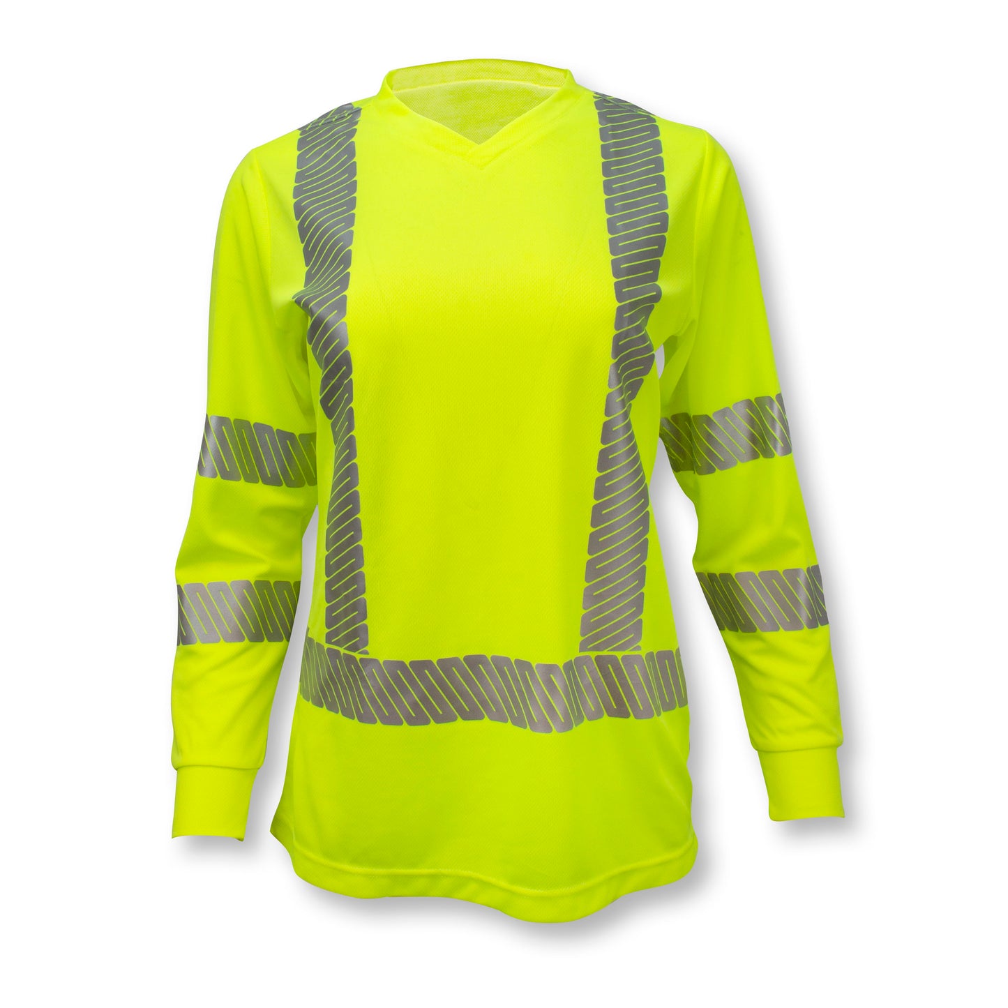 ST21 Class 3 High Visibility Women's Long Sleeve T-Shirt with Max-Dri™ - Green - Size 2X