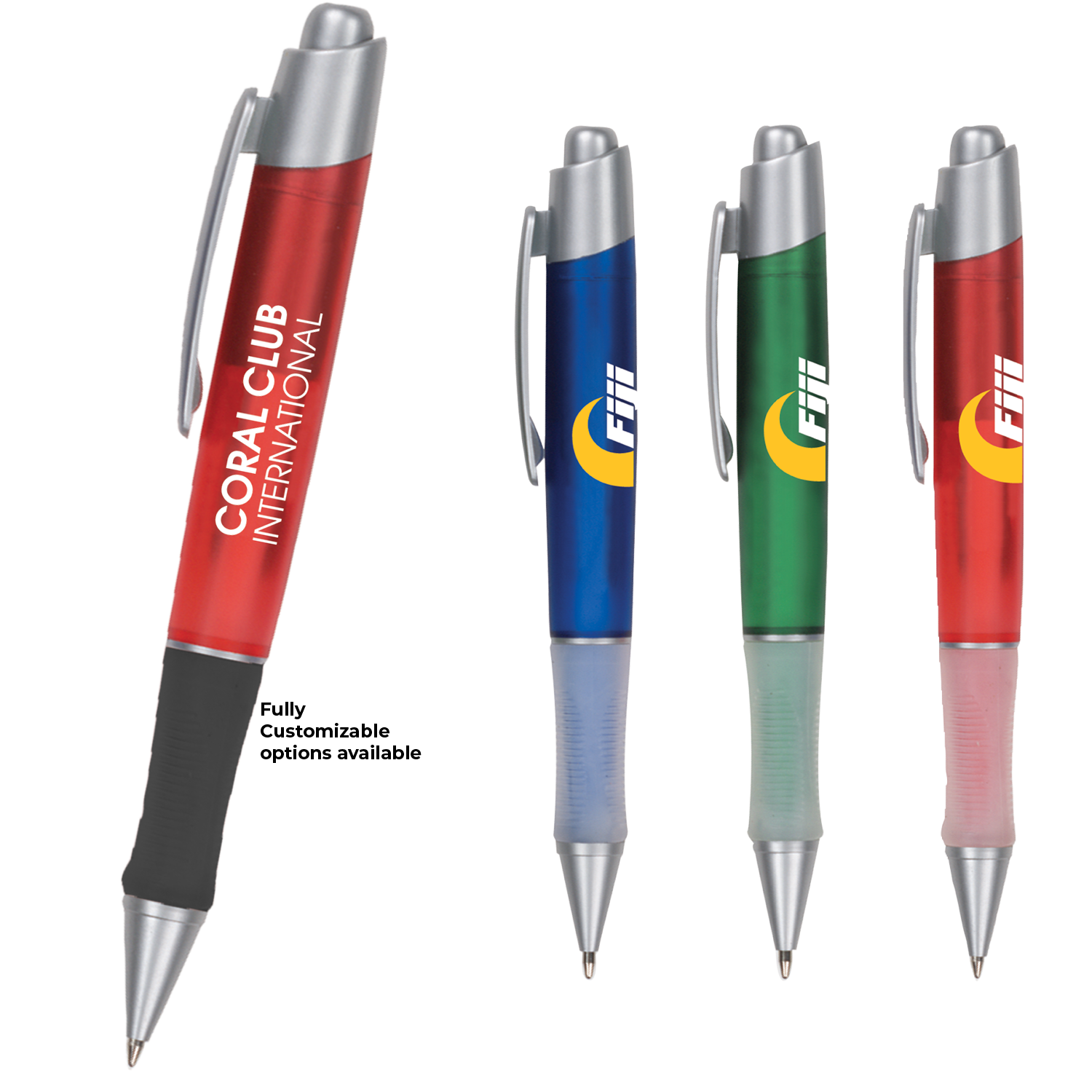 Blue Translucent Translucent Gripper Pen