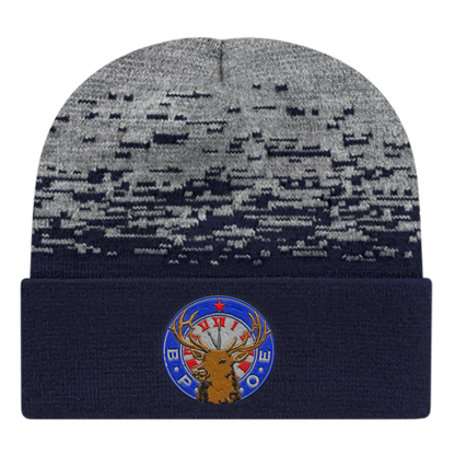 C A Static Pattern Knit Cap With Cuff