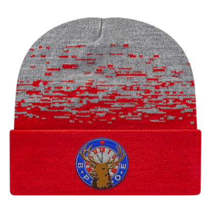 C A Static Pattern Knit Cap With Cuff