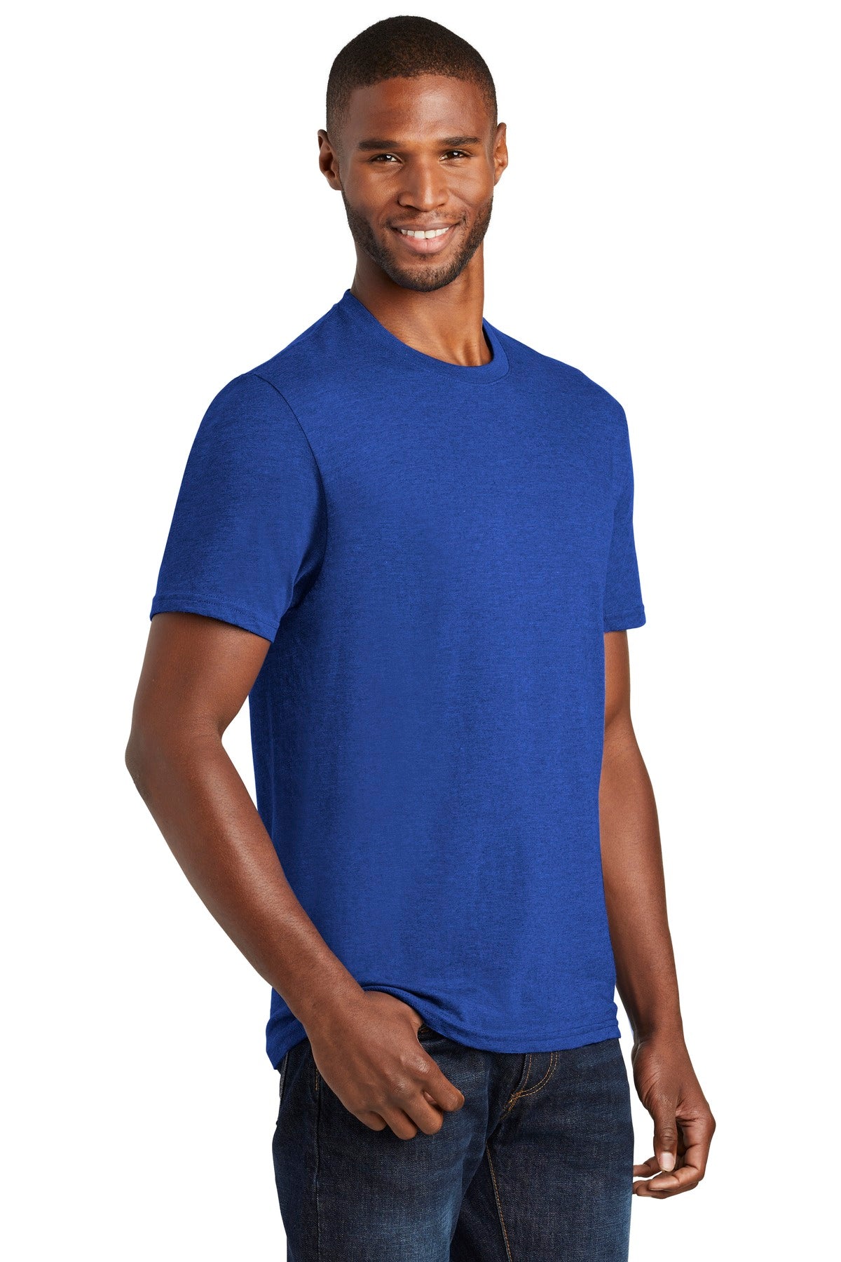 True Royal Hth Port & Company Fan Favorite Blend Tee. PC455