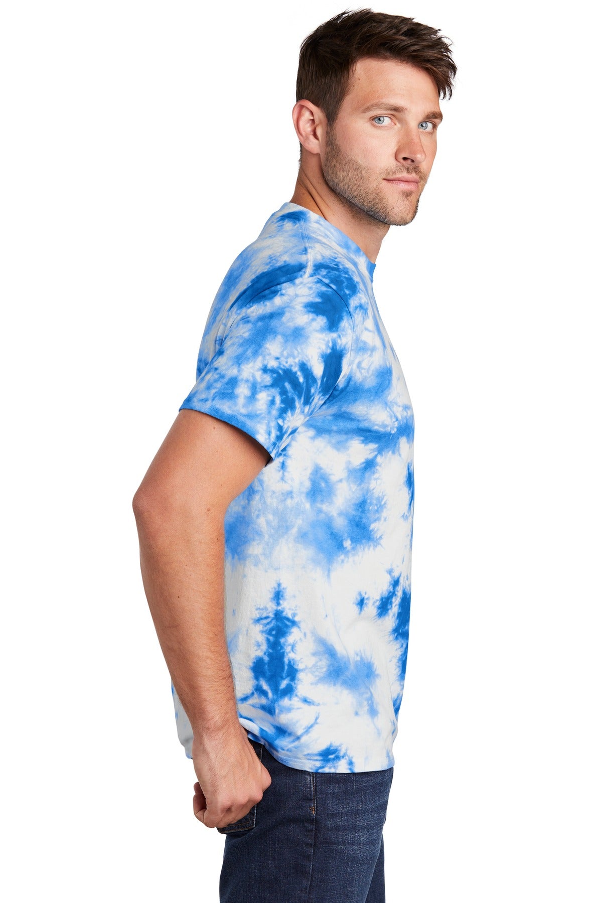 True Royal Port & Company Crystal Tie-Dye Tee PC145