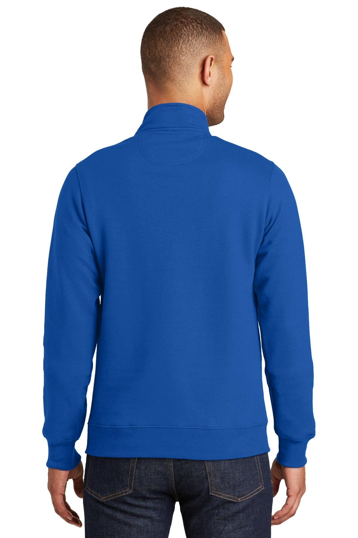 True Royal Port & Company Fan Favorite Fleece 1/4-Zip Pullover Sweatshirt. PC850Q