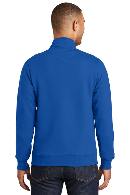 True Royal Port & Company Fan Favorite Fleece 1/4-Zip Pullover Sweatshirt. PC850Q