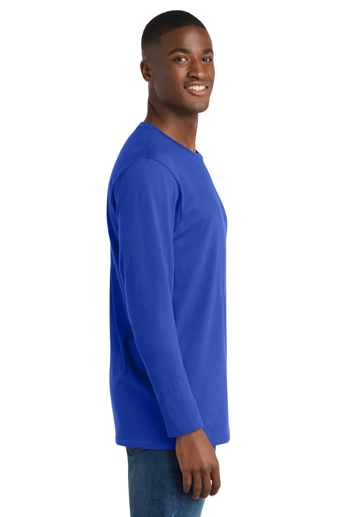 True Royal Port & Company Long Sleeve Bouncer Tee PC600LS