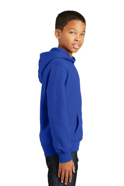 True Royal Port & Company Youth Fan Favorite Fleece Pullover Hooded Sweatshirt. PC850YH