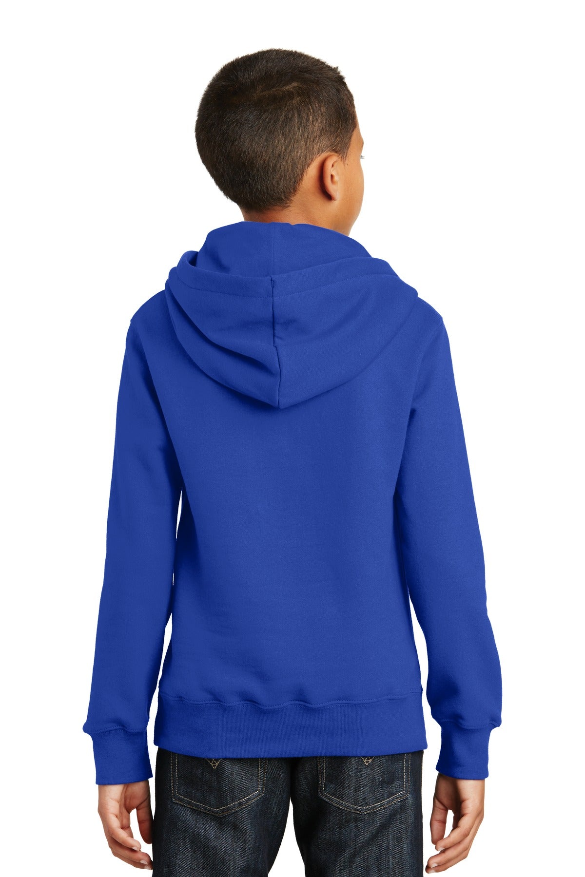 True Royal Port & Company Youth Fan Favorite Fleece Pullover Hooded Sweatshirt. PC850YH