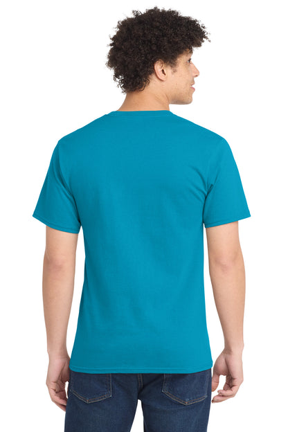 Turquoise Port & Company Tall Essential Tee. PC61T