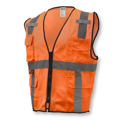 SV7E Economy Type R Class 2 Mesh Surveyor Safety Vest - Orange - Size S-M