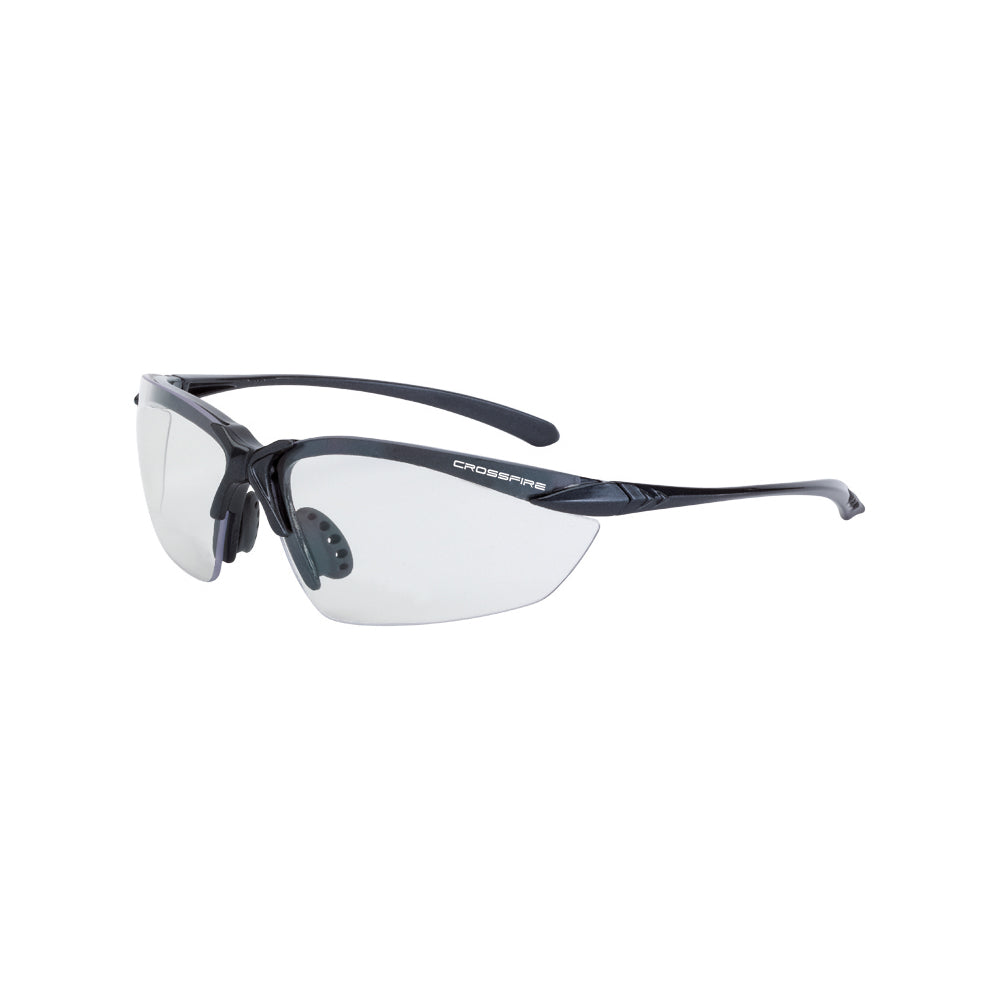 Sniper Premium Safety Eyewear - Shiny Pearl Gray Frame - Indoor/Outdoor Lens