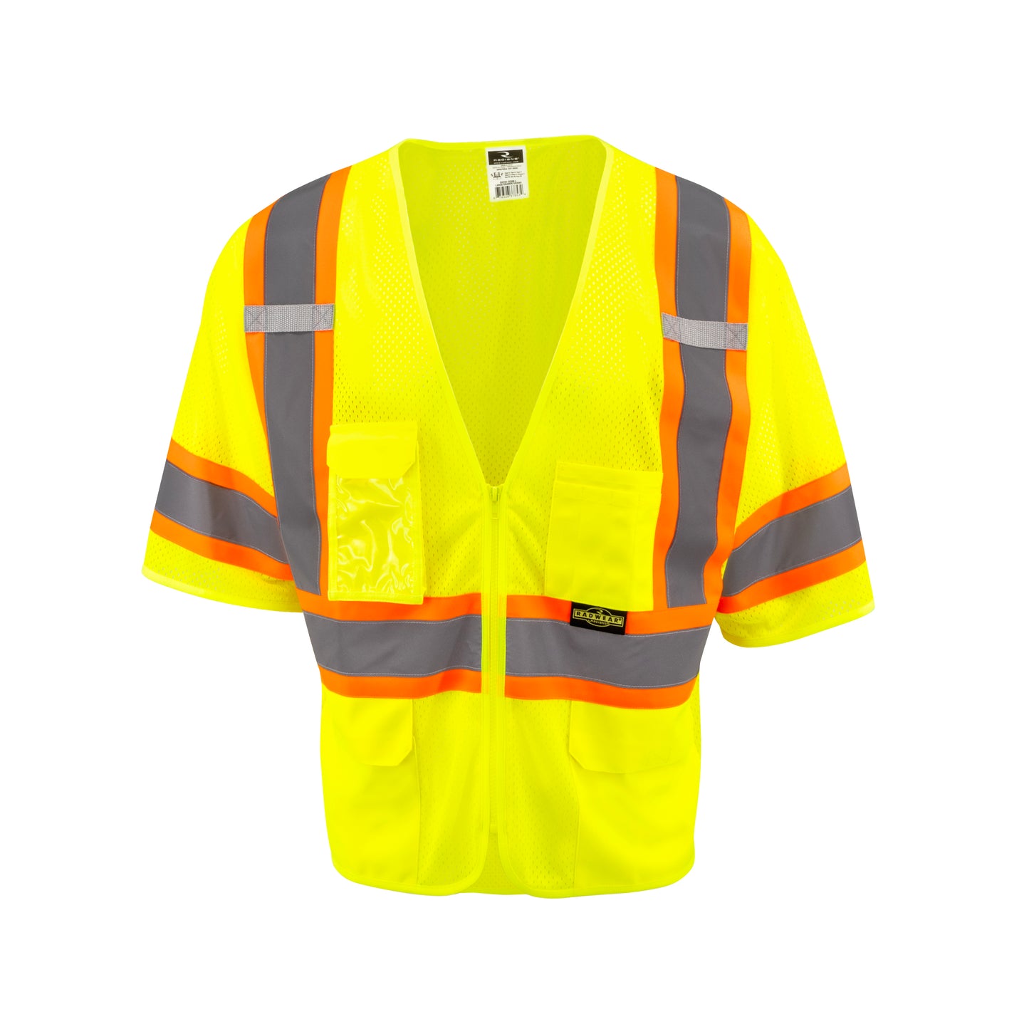 SV232-3 Two Tone Surveyor Type R Class 3 Mesh Safety Vest with Dual Side Zippers - Green - Size 2X
