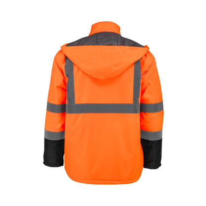 SJ411QB Class 3 Economy Parka with Quilted Lining - Hi-Vis Green / Black - Size 2X