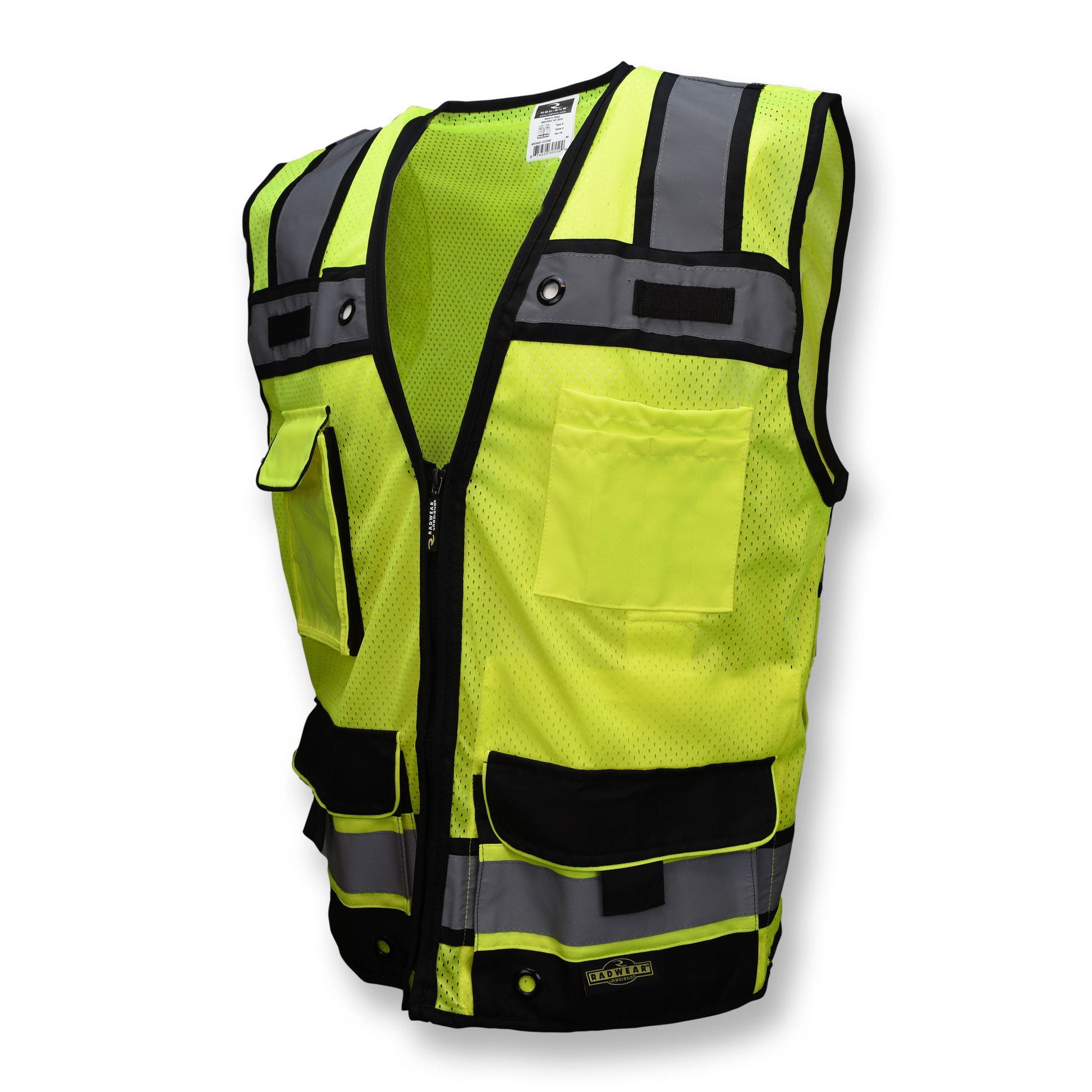 SV65 Type R Class 2 Heavy Duty Mesh Surveyor with Zipper - Green - Size XL