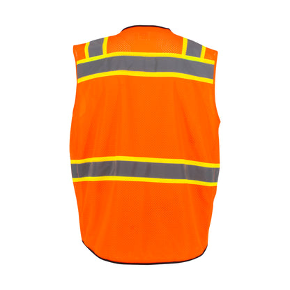 SV51B Two-Toned Color-Blocked Vest - Hi-Vis Green - Size 2X