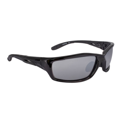 Infinity Premium Safety Eyewear - Shiny Black Frame - Silver Mirror Lens