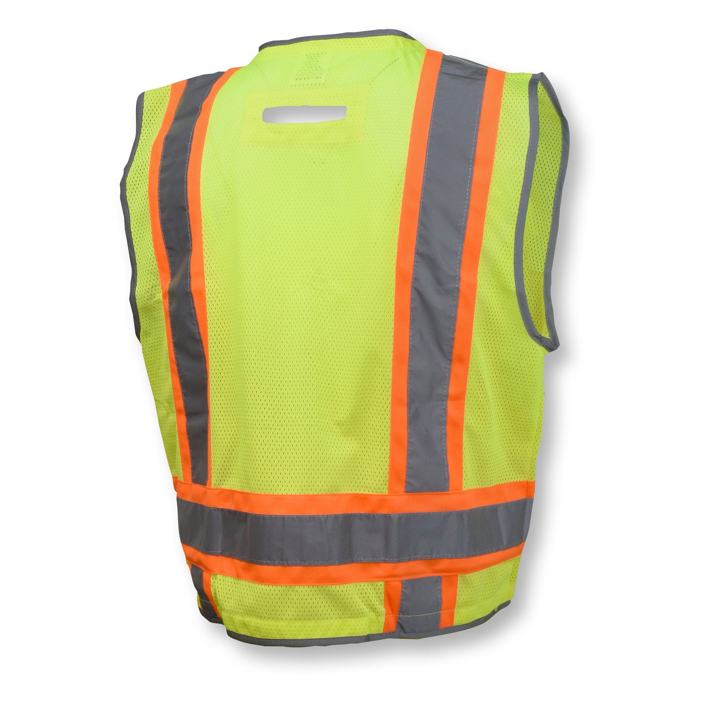 SV6H Type R Class 2 Heavy Duty Two Tone Mesh Surveyor Vest with Solid Pockets - Green - Size 2X