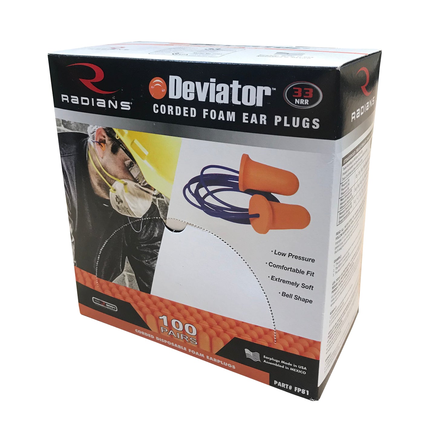 Deviator® 33 Disposable Foam Corded Earplugs