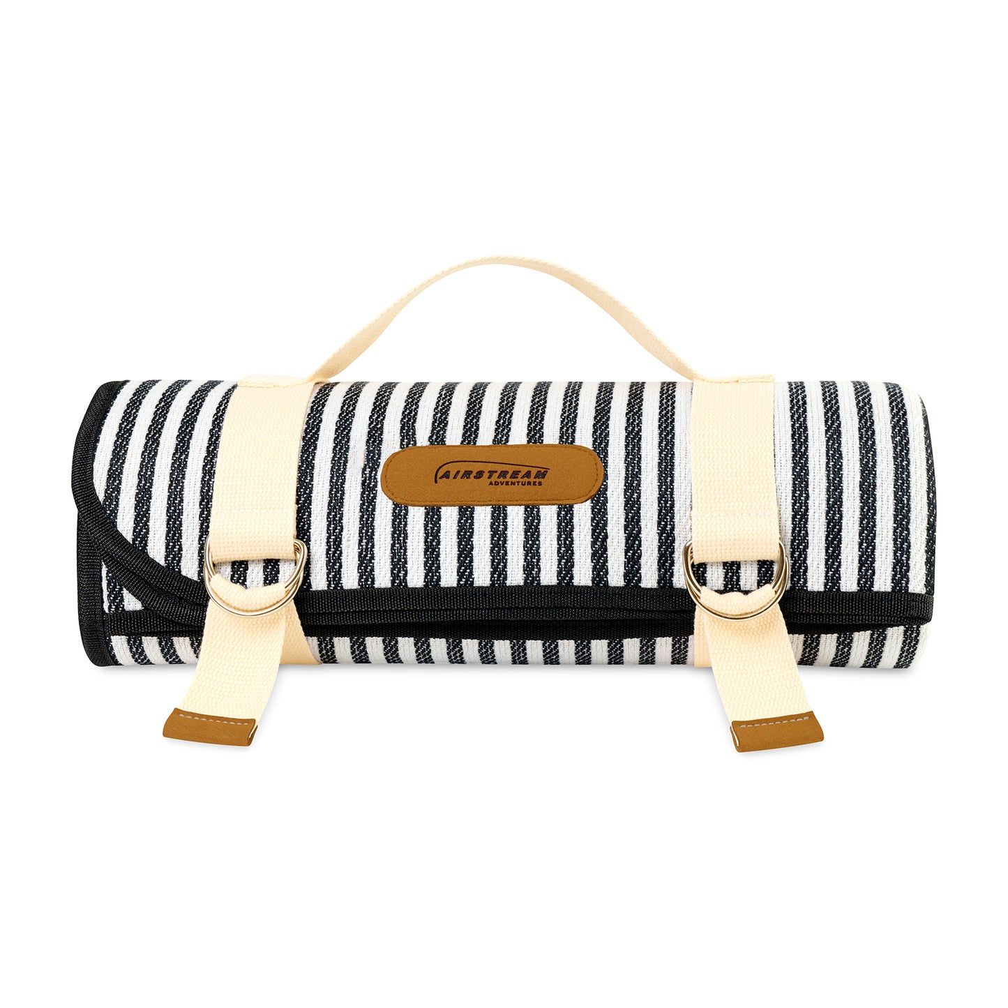 Black & White Stripes Life's a Picnic Roll-Up Blanket