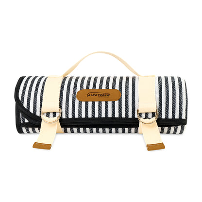 Black & White Stripes Life's a Picnic Roll-Up Blanket