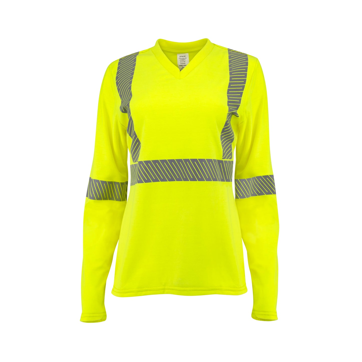 ST921W Women's Type R Class 3 Segmented Reflective Long Sleeve FR T-shirt - Hi-Vis Green - Size 2X