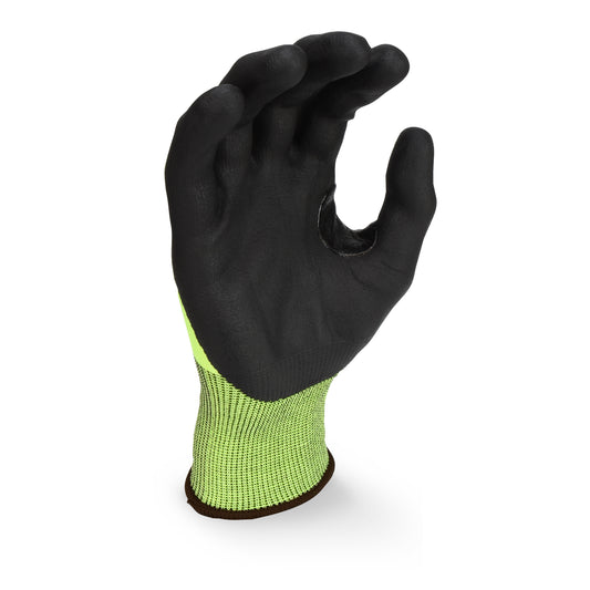 DPG833T Hi-Vis Touchscreen Micro Foam Nitrile A2 Cut Glove - Size L - Tagged