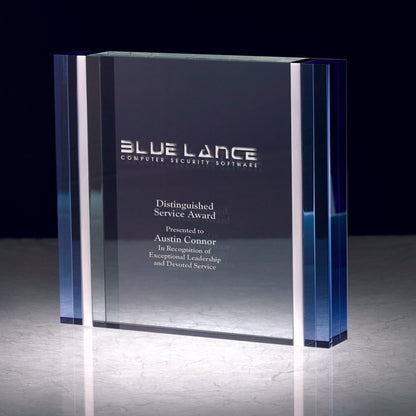 Cosenza III Blue & Aluminum Edged Rectangle