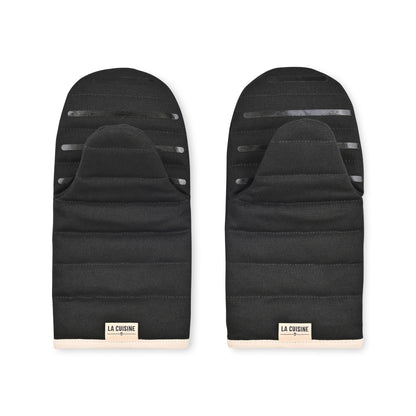 Black La Cuisine Oven Mitt Set of Two